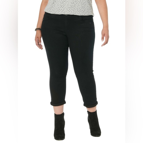 Democracy Ab"solution Plus Black Denim Ankle Skimmer Jeans - Picture 1 of 14